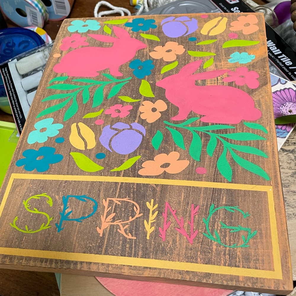 Handpainted Wood Spring Sign - Picture 2 of 5